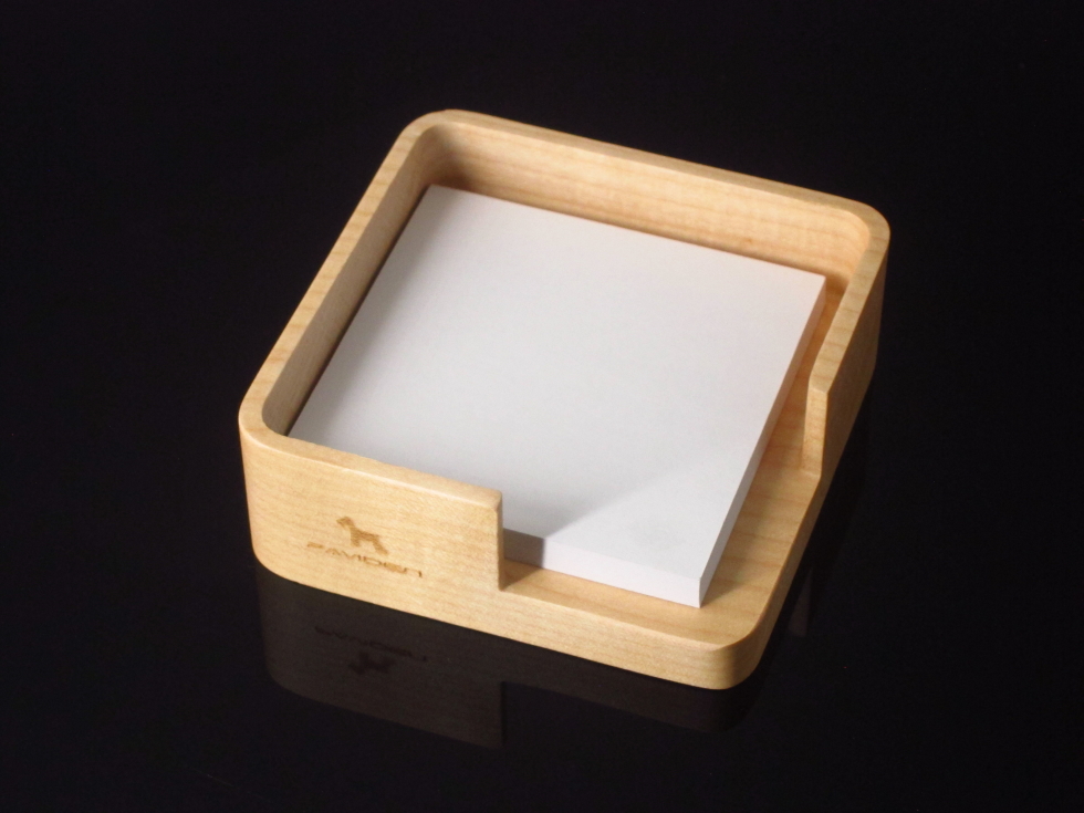 龍町別作- 櫸木方形便條紙盒