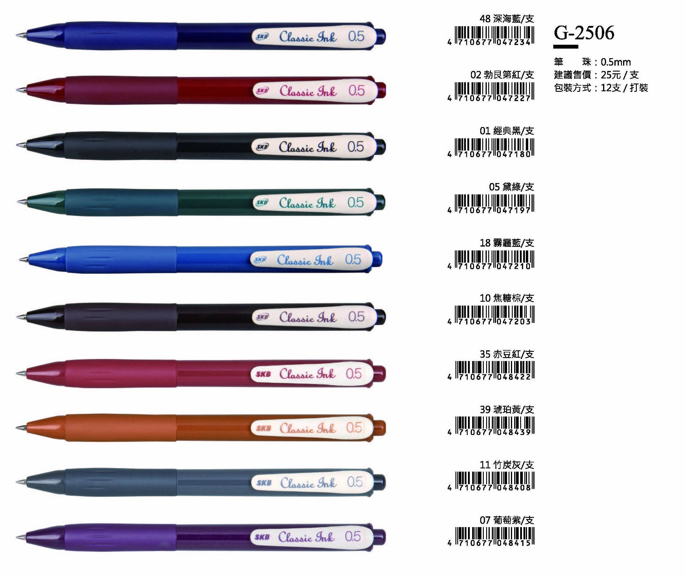 SKB鋼珠筆-0.5mm-最低訂購量17打