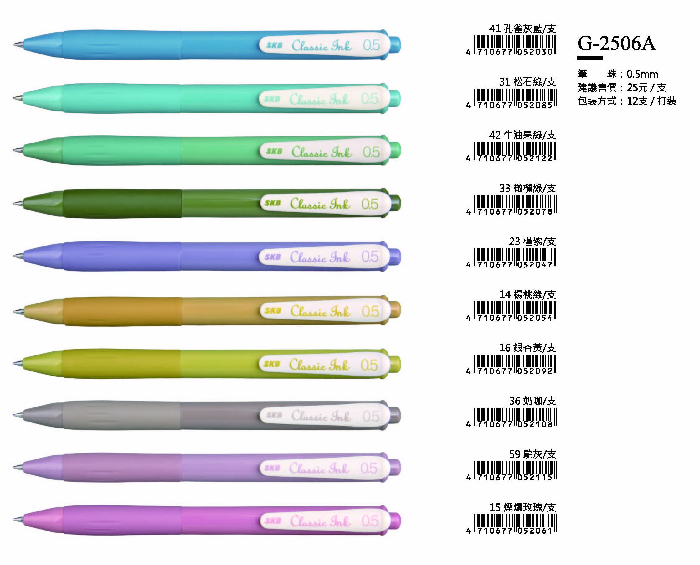 SKB鋼珠筆-0.5mm-最低訂購量17打