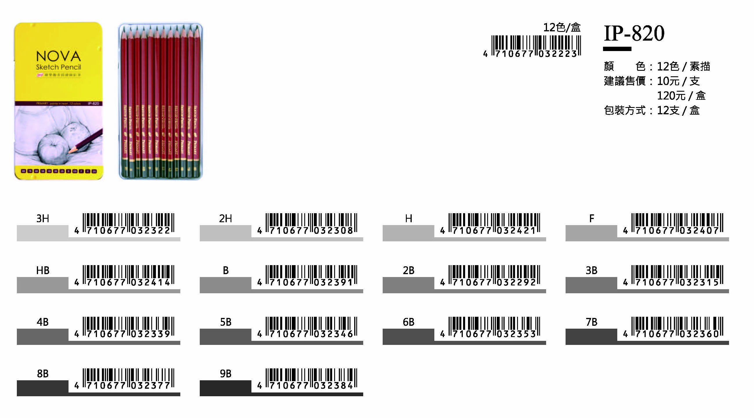 SKB素描鉛筆-12色-最低訂購42盒(12支/1盒)