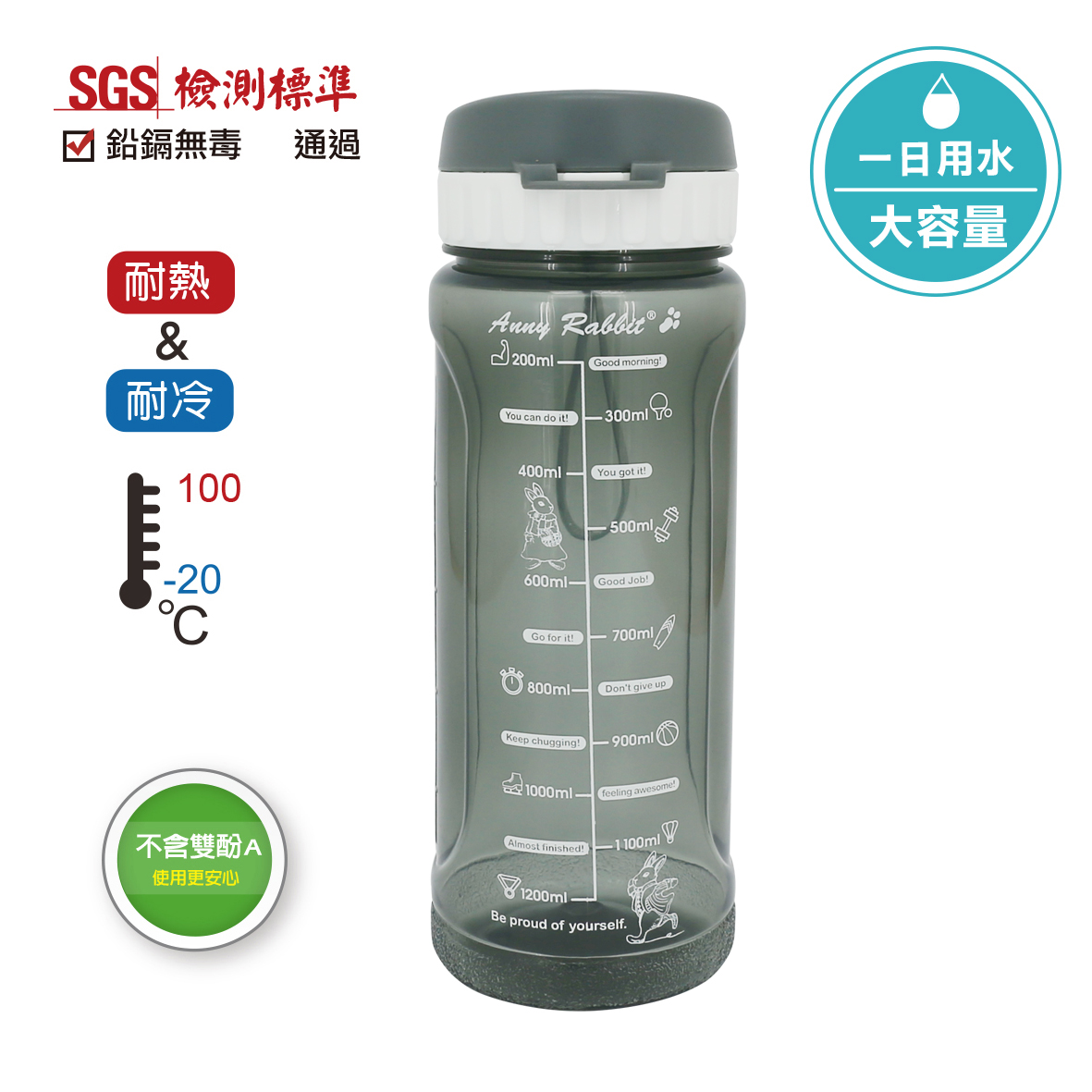 安妮兔運動水瓶B-1200ML