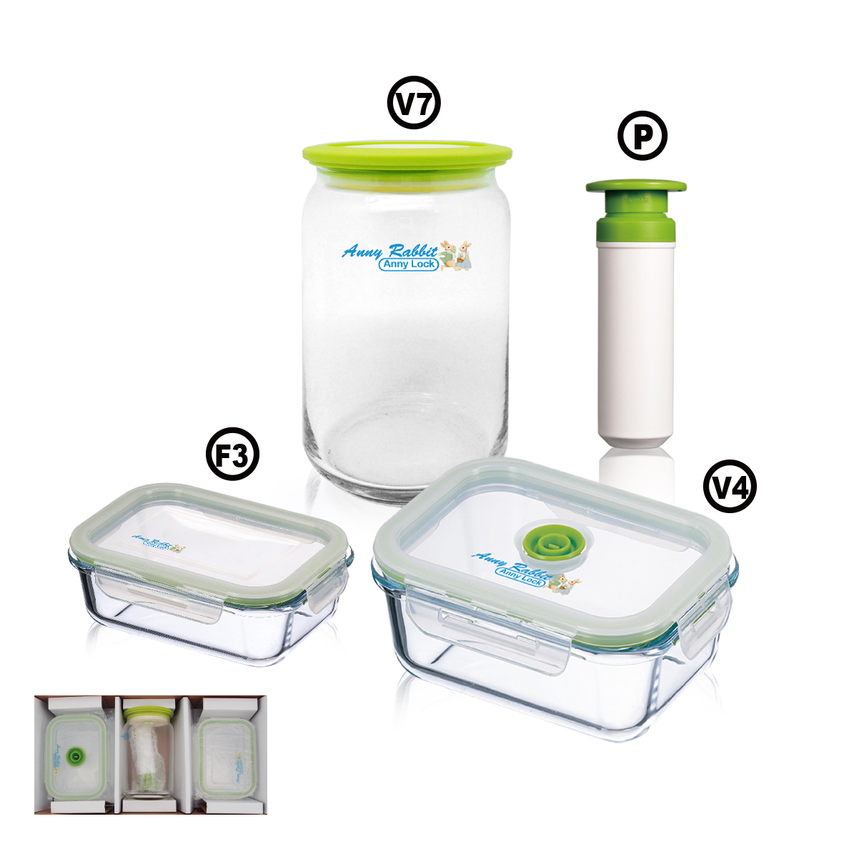 安妮兔玻璃保鮮組PV7V4F3