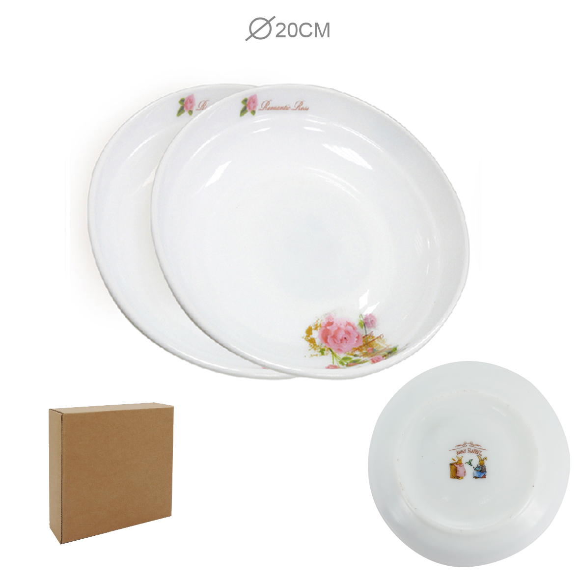 安妮兔玫瑰強化菜盤2入