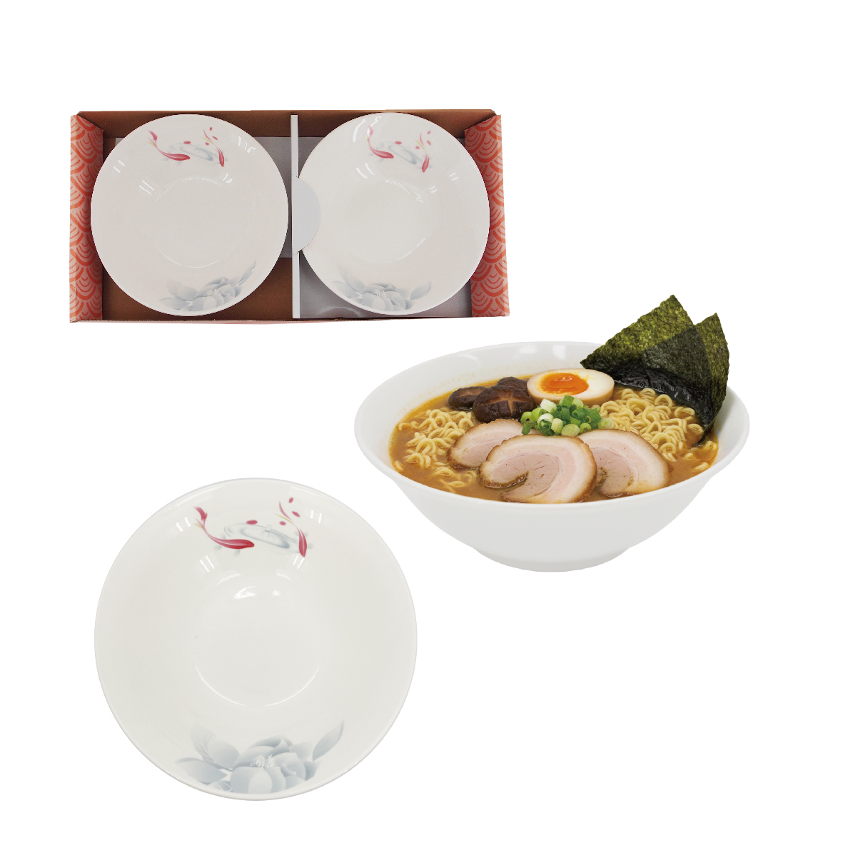 松村窯-雙魚8吋拉麵碗2入