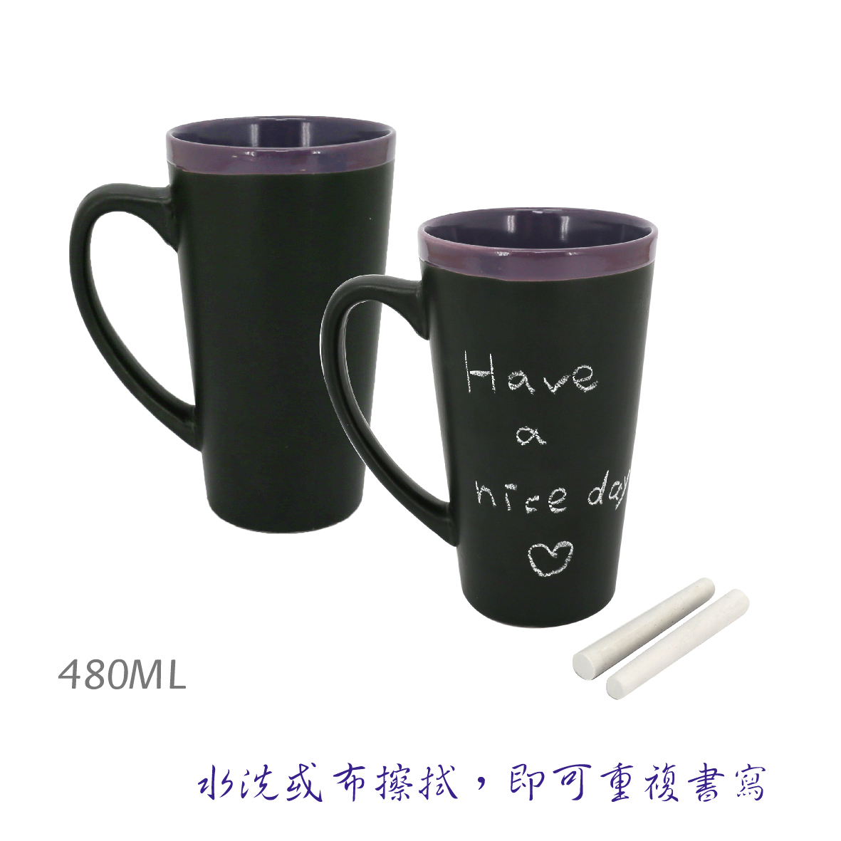 松村窯-留言板馬克杯附筆-480cc 二入組